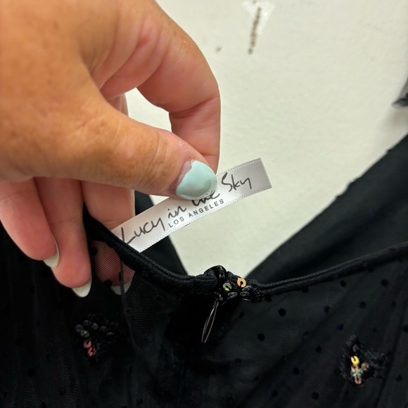 Lucy In The Sky Tia A-Line Dress in Black Butterfly - Picture 12 of 13